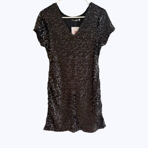 PrettyLittleThing Black Sequin Mini Dress